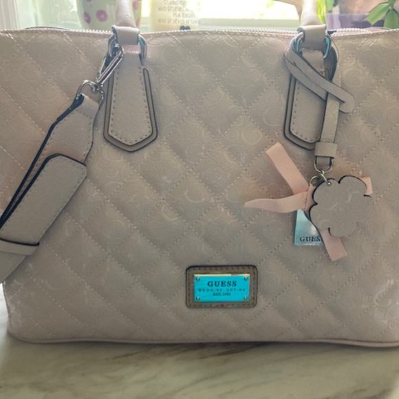 Guess Handbags - Guess Handbag NWT-Powder/Nude Color 3 Compartments Purse Satchel Crossbody Strap